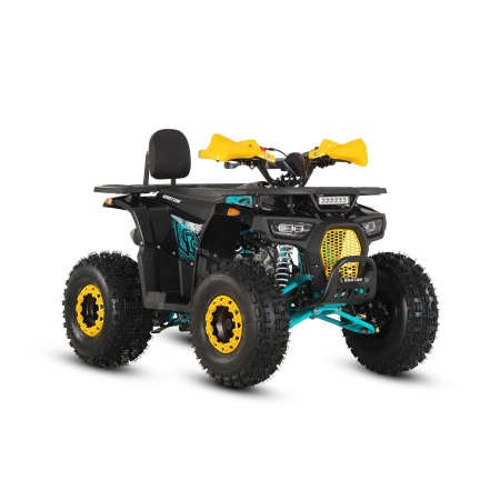 quad barton raptor 125 żółty niebieski z profilu