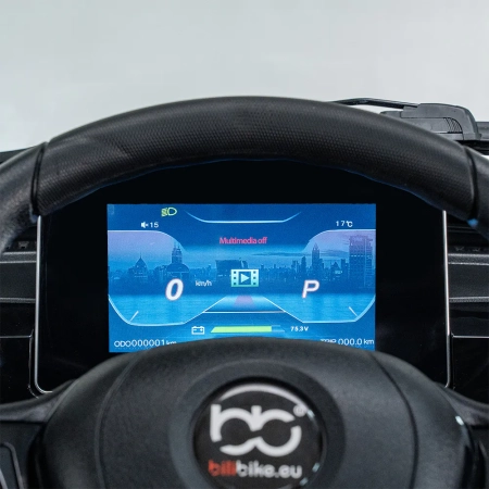 pojazd elektryczny czterokołowy micro car bilibike ecomo 4 niebieski ekran