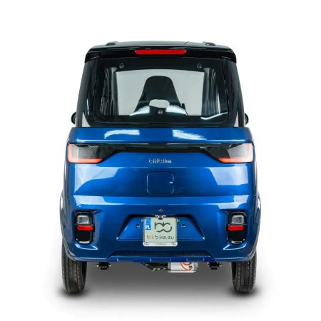 pojazd elektryczny czterokołowy micro car bilibike ecomo 4 niebieski tył