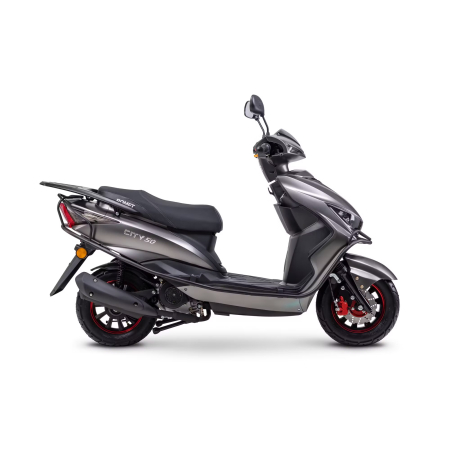 motorowerl romet city 50 szary bok